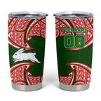 Personalized South Sydney Rabbitohs Tumbler Cup Polynesian Tribal Pattern Style