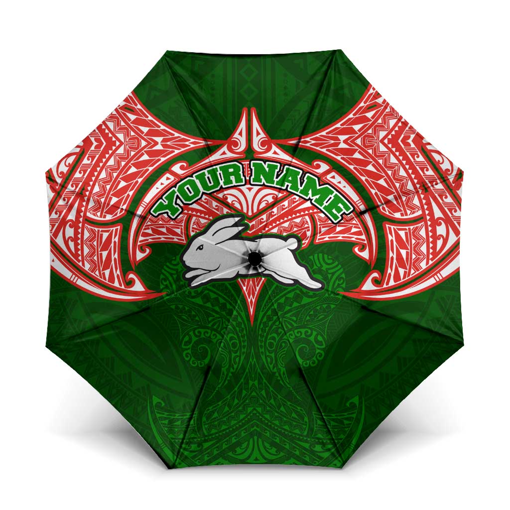Personalized South Sydney Rabbitohs Umbrella Polynesian Tribal Pattern Style