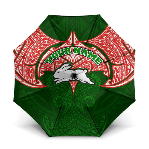 Personalized South Sydney Rabbitohs Umbrella Polynesian Tribal Pattern Style