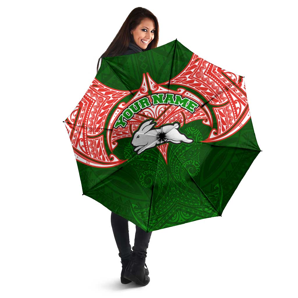 Personalized South Sydney Rabbitohs Umbrella Polynesian Tribal Pattern Style