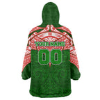 Personalized South Sydney Rabbitohs Wearable Blanket Hoodie Polynesian Tribal Pattern Style