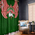 Personalized South Sydney Rabbitohs Window Curtain Polynesian Tribal Pattern Style
