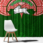 Personalized South Sydney Rabbitohs Window Curtain Polynesian Tribal Pattern Style