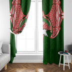 Personalized South Sydney Rabbitohs Window Curtain Polynesian Tribal Pattern Style