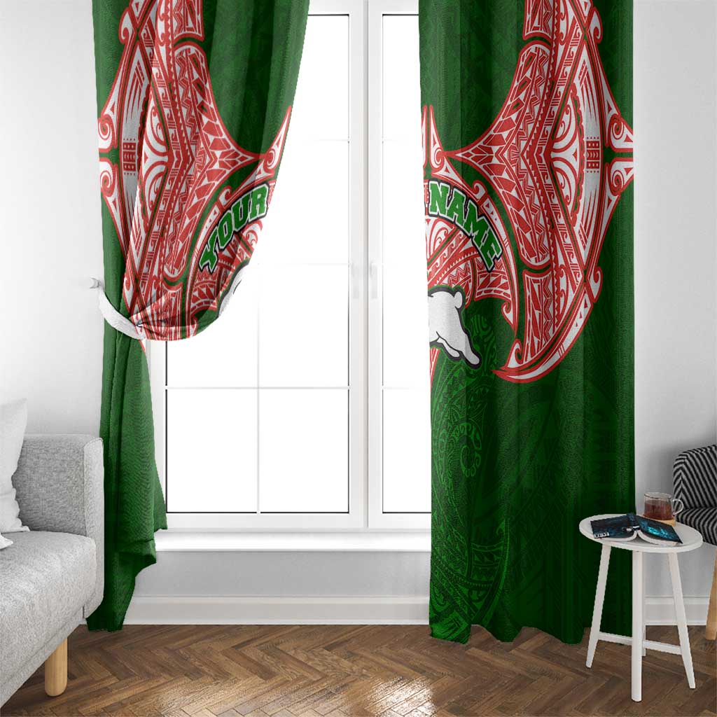 Personalized South Sydney Rabbitohs Window Curtain Polynesian Tribal Pattern Style