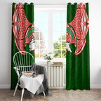 Personalized South Sydney Rabbitohs Window Curtain Polynesian Tribal Pattern Style