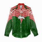 Personalized South Sydney Rabbitohs Women Casual Shirt Polynesian Tribal Pattern Style