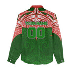 Personalized South Sydney Rabbitohs Women Casual Shirt Polynesian Tribal Pattern Style