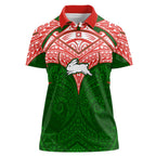 Personalized South Sydney Rabbitohs Women Polo Shirt Polynesian Tribal Pattern Style