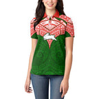 Personalized South Sydney Rabbitohs Women Polo Shirt Polynesian Tribal Pattern Style