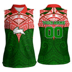 Personalized South Sydney Rabbitohs Women Sleeveless Polo Shirt Polynesian Tribal Pattern Style