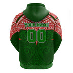 Personalized South Sydney Rabbitohs Zip Hoodie Polynesian Tribal Pattern Style