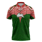 Personalized South Sydney Rabbitohs Zipper Polo Shirt Polynesian Tribal Pattern Style