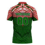 Personalized South Sydney Rabbitohs Zipper Polo Shirt Polynesian Tribal Pattern Style