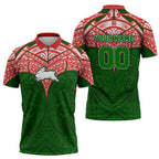 Personalized South Sydney Rabbitohs Zipper Polo Shirt Polynesian Tribal Pattern Style