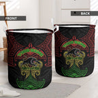 Personalized Penrith Panthers Laundry Basket Polynesian Tribal Pattern Style