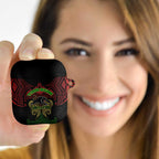 Personalized Penrith Panthers AirPods Case Polynesian Tribal Pattern Style