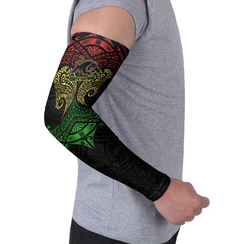 Personalized Penrith Panthers Arm Sleeves Polynesian Tribal Pattern Style
