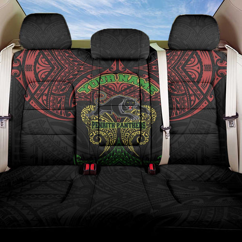 Personalized Penrith Panthers Back Car Seat Cover Polynesian Tribal Pattern Style
