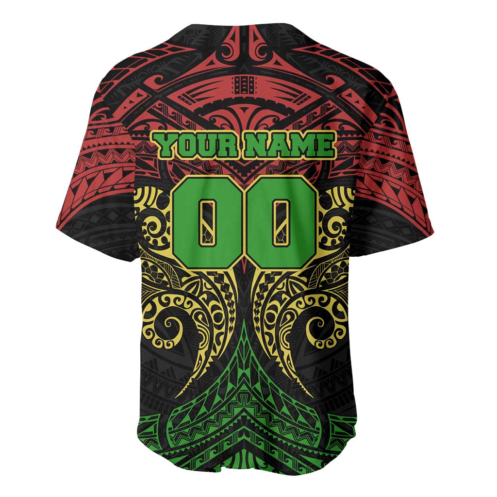 Personalized Penrith Panthers Baseball Jersey Polynesian Tribal Pattern Style