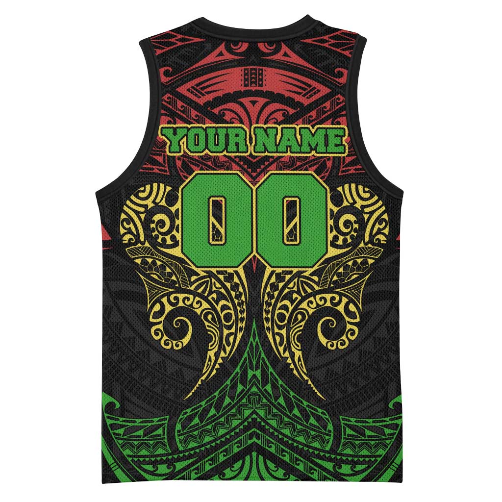 Personalized Penrith Panthers Basketball Jersey Polynesian Tribal Pattern Style