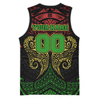 Personalized Penrith Panthers Basketball Jersey Polynesian Tribal Pattern Style