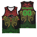 Personalized Penrith Panthers Basketball Jersey Polynesian Tribal Pattern Style