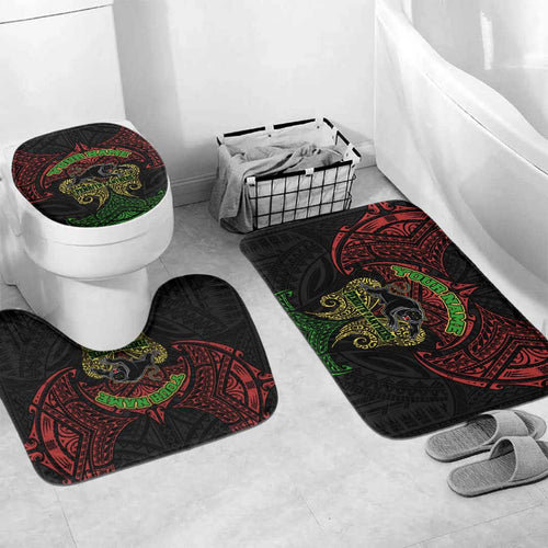 Personalized Penrith Panthers Bathroom Set Polynesian Tribal Pattern Style
