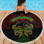 Personalized Penrith Panthers Beach Blanket Polynesian Tribal Pattern Style