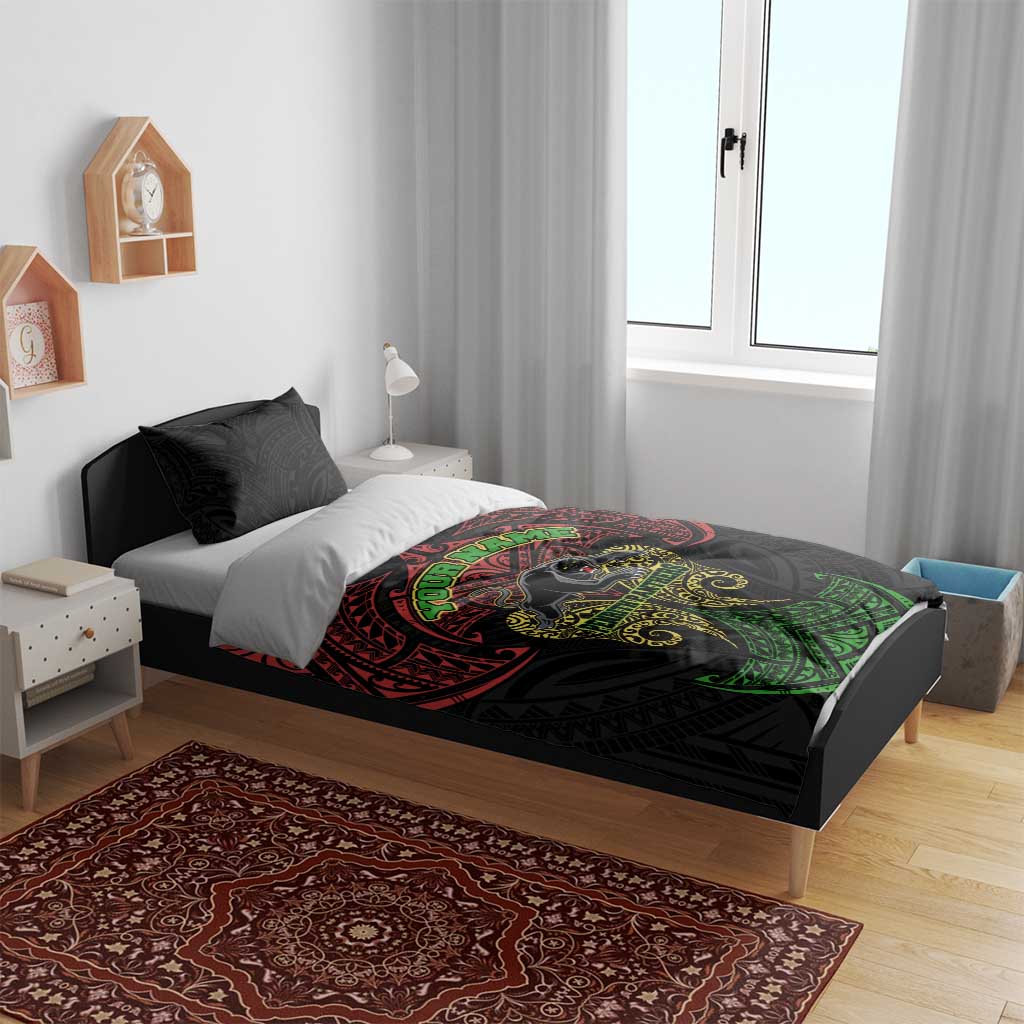 Personalized Penrith Panthers Bedding Set Polynesian Tribal Pattern Style