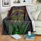 Personalized Penrith Panthers Blanket Polynesian Tribal Pattern Style
