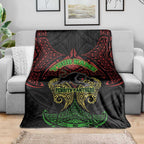 Personalized Penrith Panthers Blanket Polynesian Tribal Pattern Style