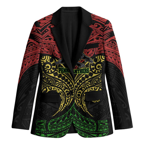 Personalized Penrith Panthers Blazer Polynesian Tribal Pattern Style