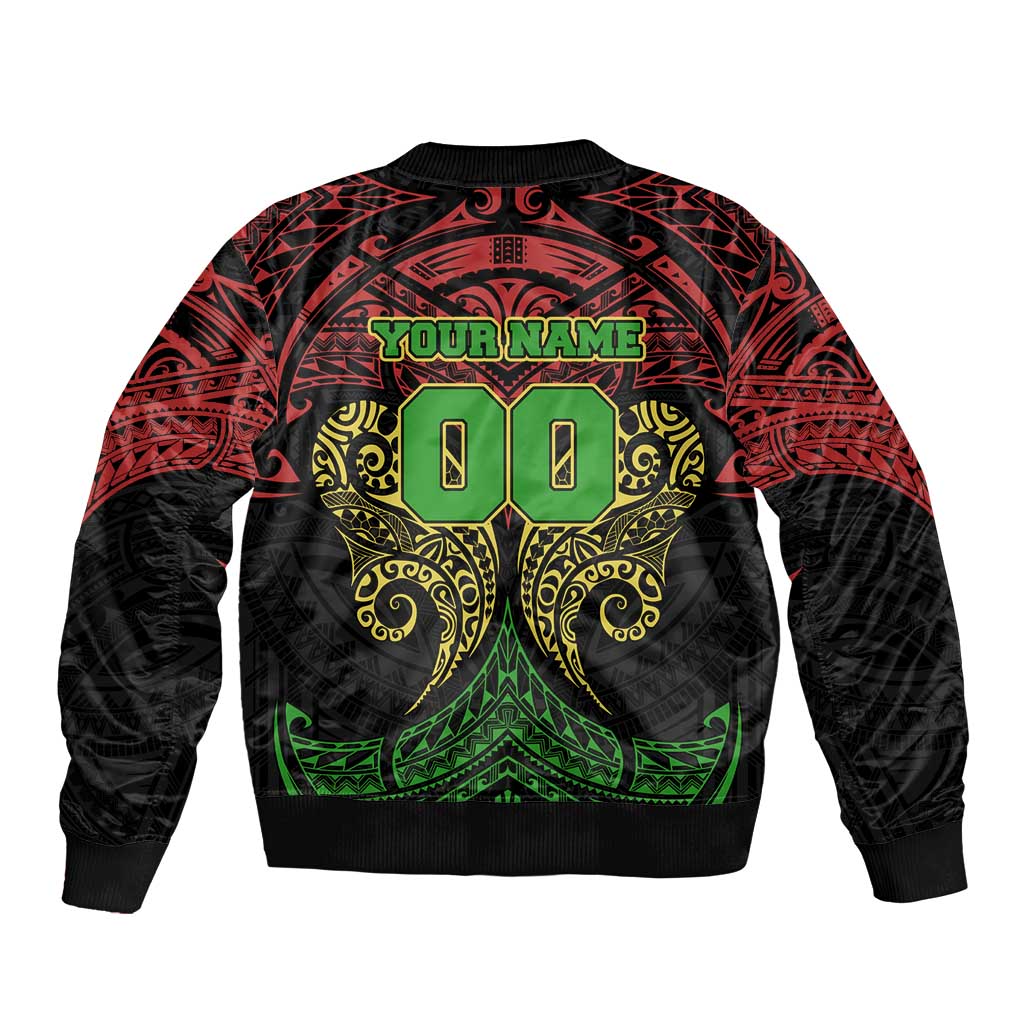 Personalized Penrith Panthers Bomber Jacket Polynesian Tribal Pattern Style