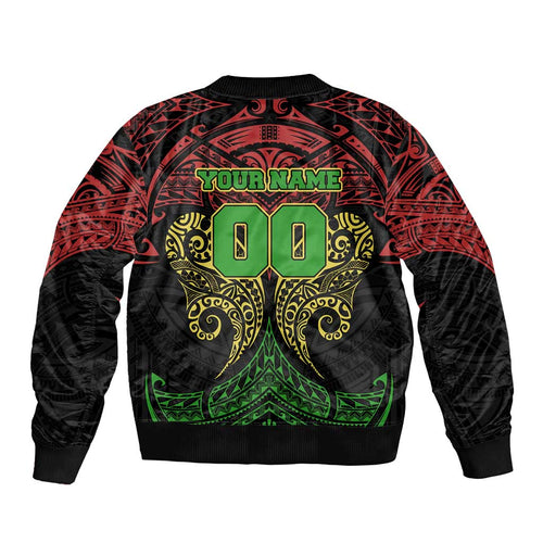 Personalized Penrith Panthers Bomber Jacket Polynesian Tribal Pattern Style