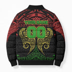 Personalized Penrith Panthers Bomber Puffer Jacket Polynesian Tribal Pattern Style