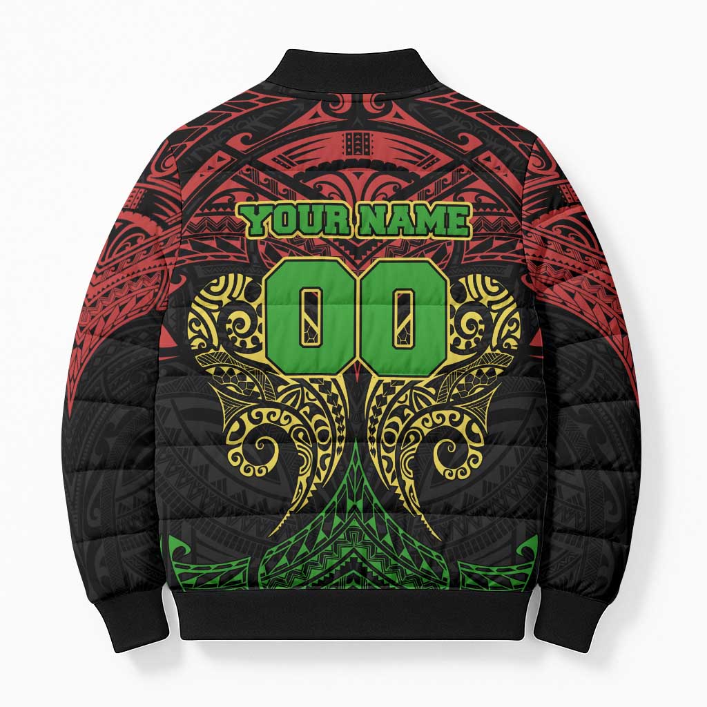 Personalized Penrith Panthers Bomber Puffer Jacket Polynesian Tribal Pattern Style
