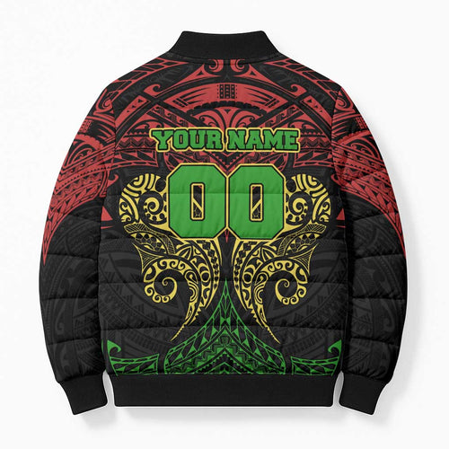 Personalized Penrith Panthers Bomber Puffer Jacket Polynesian Tribal Pattern Style