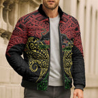 Personalized Penrith Panthers Bomber Puffer Jacket Polynesian Tribal Pattern Style