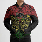 Personalized Penrith Panthers Bomber Puffer Jacket Polynesian Tribal Pattern Style