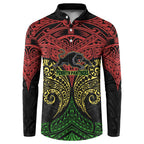 Personalized Penrith Panthers Button Sweatshirt Polynesian Tribal Pattern Style