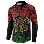 Personalized Penrith Panthers Button Sweatshirt Polynesian Tribal Pattern Style