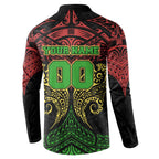 Personalized Penrith Panthers Button Sweatshirt Polynesian Tribal Pattern Style