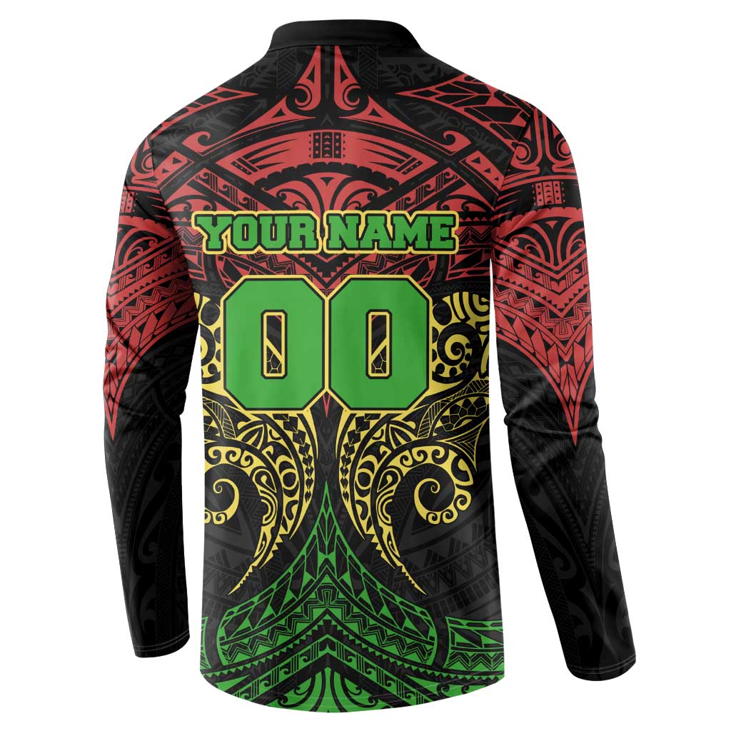 Personalized Penrith Panthers Button Sweatshirt Polynesian Tribal Pattern Style