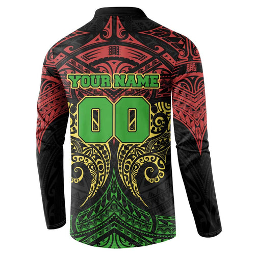 Personalized Penrith Panthers Button Sweatshirt Polynesian Tribal Pattern Style