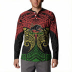 Personalized Penrith Panthers Button Sweatshirt Polynesian Tribal Pattern Style