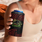 Personalized Penrith Panthers 4 in 1 Can Cooler Tumbler Polynesian Tribal Pattern Style
