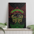 Personalized Penrith Panthers Canvas Wall Art Polynesian Tribal Pattern Style