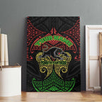 Personalized Penrith Panthers Canvas Wall Art Polynesian Tribal Pattern Style