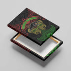 Personalized Penrith Panthers Canvas Wall Art Polynesian Tribal Pattern Style